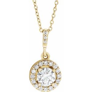 14K Yellow 1/2 CTW Lab-Grown Diamond 18" Necklace