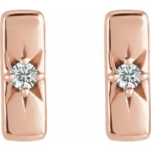 14K Rose .07 CTW Lab-Grown Diamond Bar Earrings