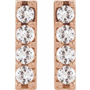 14K Rose 1/2 CTW Lab-Grown Diamond Bar Earrings