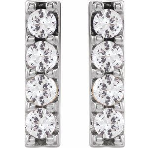 14K White 1/2 CTW Lab-Grown Diamond Bar Earrings