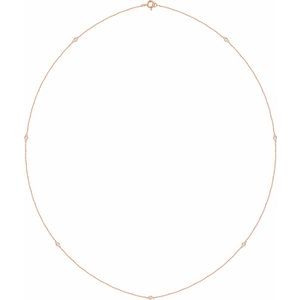 14K Rose 1/4 CTW Lab-Grown Diamond 7-Station 24" Necklace