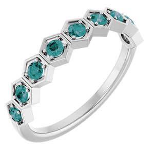 Sterling Silver Lab-Grown Alexandrite Stackable Ring