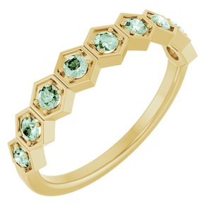 14K Yellow Lab-Grown Alexandrite Stackable Ring