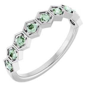 Platinum Lab-Grown Alexandrite Stackable Ring