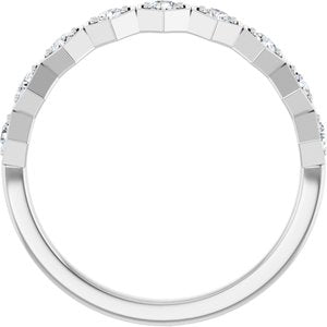 14K White 3/8 CTW Lab-Grown Diamond Stackable Ring