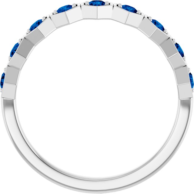 Sterling Silver Lab-Grown Blue Sapphire Stackable Ring