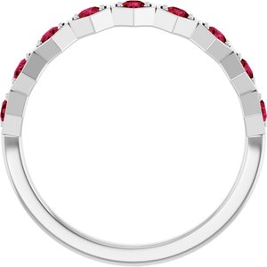 Sterling Silver Lab-Grown Ruby Stackable Ring