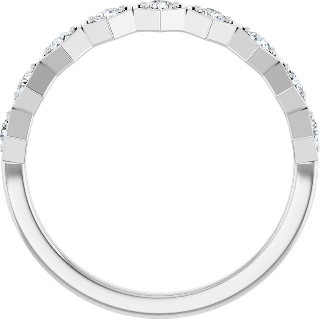 14K White 3/8 CTW Lab-Grown Diamond Stackable Ring