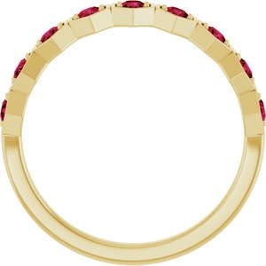 14K Yellow Lab-Grown Ruby Stackable Ring