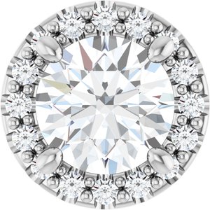 14K White 5/8 CTW Lab-Grown Diamond Halo-Style Pendant