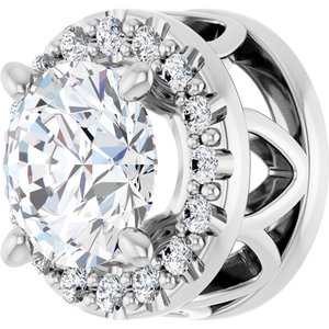14K White 5/8 CTW Lab-Grown Diamond Halo-Style Pendant