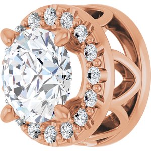 14K Rose 5/8 CTW Lab-Grown Diamond Halo-Style Pendant