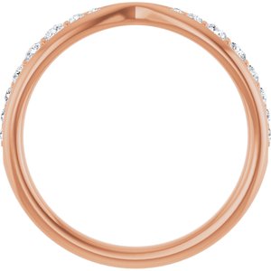 14K Rose 1/5 CTW Lab-Grown Diamond Pinched Contour Band