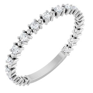 Platinum 1/3 CTW Lab-Grown Diamond Bead Anniversary Band