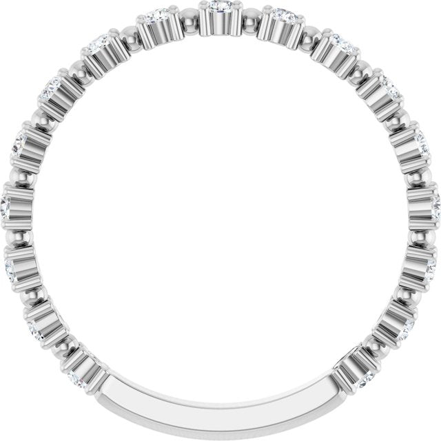 Platinum 1/3 CTW Lab-Grown Diamond Bead Anniversary Band