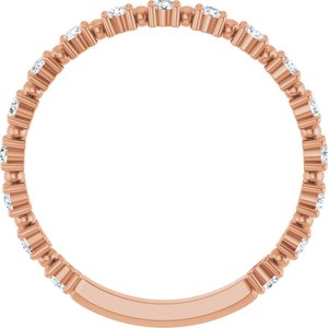 14K Rose 1/3 CTW Lab-Grown Diamond Bead Anniversary Band