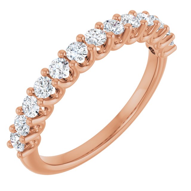 14K Rose 5/8 CTW Lab-Grown Diamond Anniversary Band