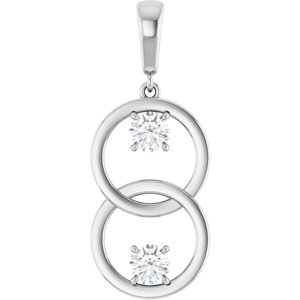 14K White 1/2 CTW Lab-Grown Diamond Pendant