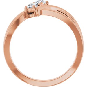 14K Rose 1/4 CTW Lab-Grown Diamond Two-Stone Ring