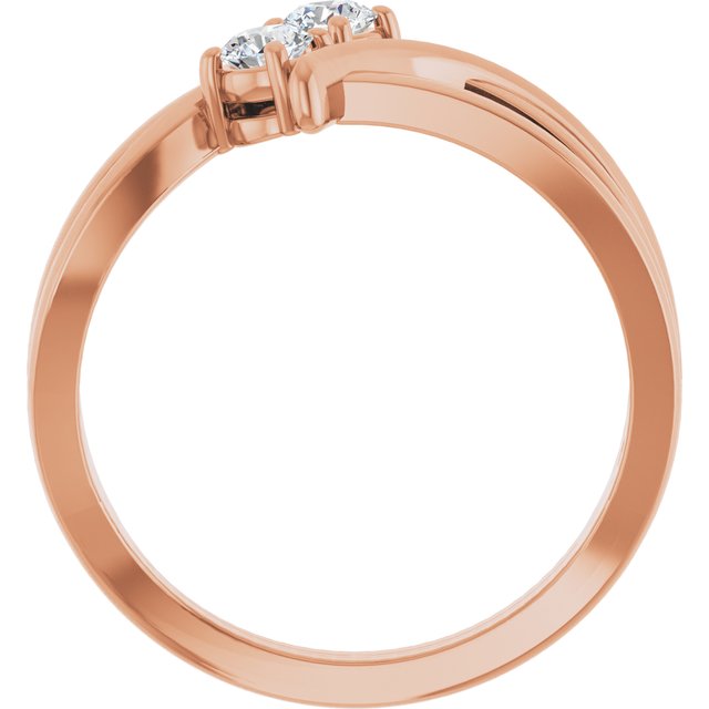 14K Rose 1/4 CTW Lab-Grown Diamond Two-Stone Ring