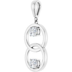 14K White 1/2 CTW Lab-Grown Diamond Pendant