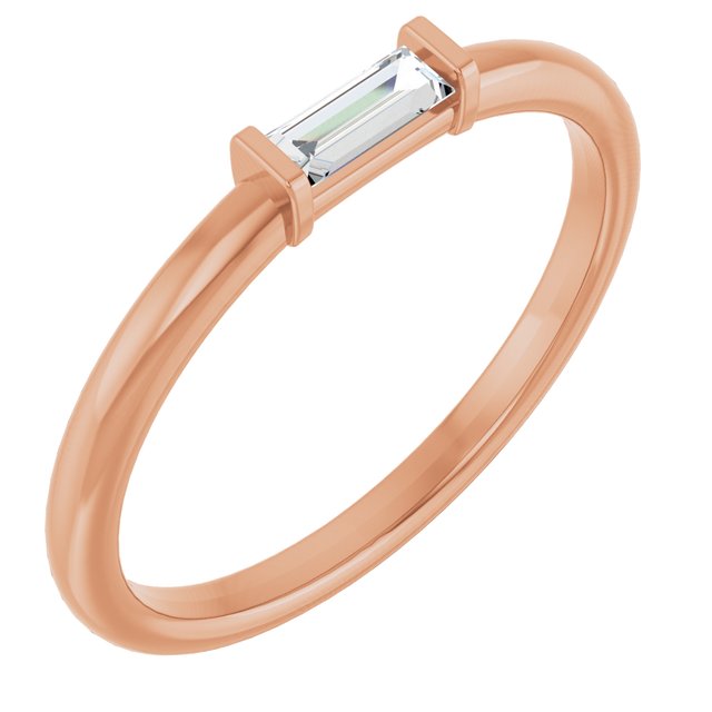 14K Rose 1/10 CTW Lab-Grown Diamond Stackable Ring