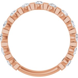 14K Rose 1/2 CTW Lab-Grown Diamond Anniversary Band