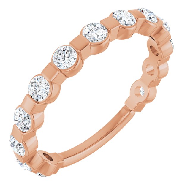 14K Rose 1/2 CTW Lab-Grown Diamond Anniversary Band