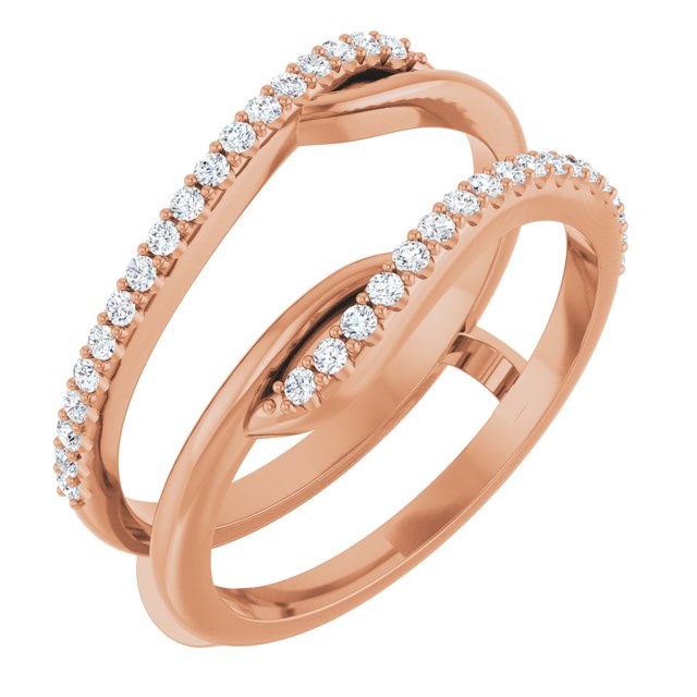 14K Rose 1/4 CTW Lab Grown Diamond Ring Guard