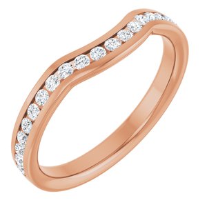 14K Rose 1/3 CTW Lab-Grown Diamond Contour Band