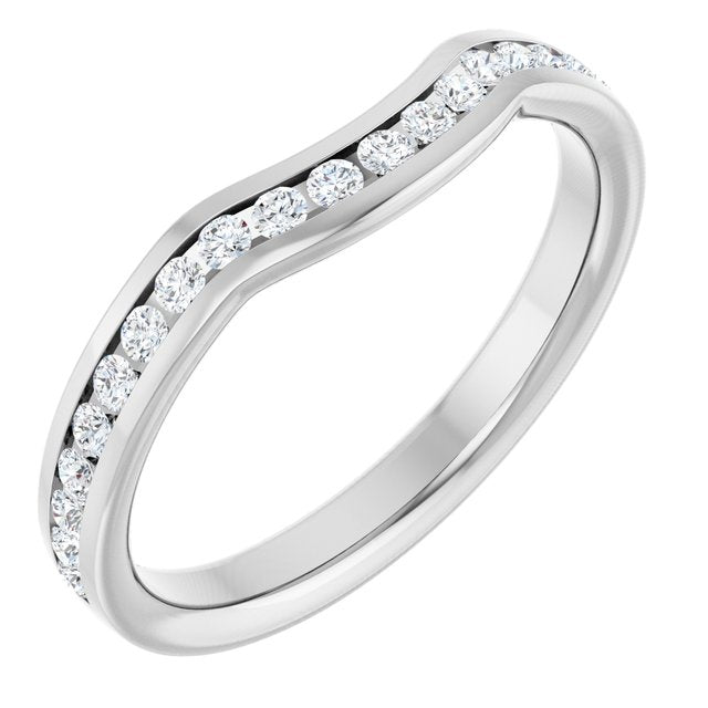 Platinum 1/3 CTW Lab-Grown Diamond Contour Band