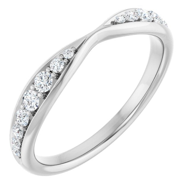 Platinum 1/5 CTW Lab-Grown Diamond Pinched Contour Band