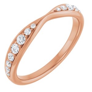 14K Rose 1/5 CTW Lab-Grown Diamond Pinched Contour Band