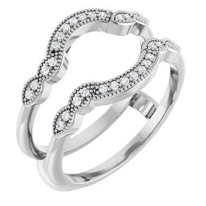 Platinum 1/8 CTW Lab Grown Diamond Ring Guard