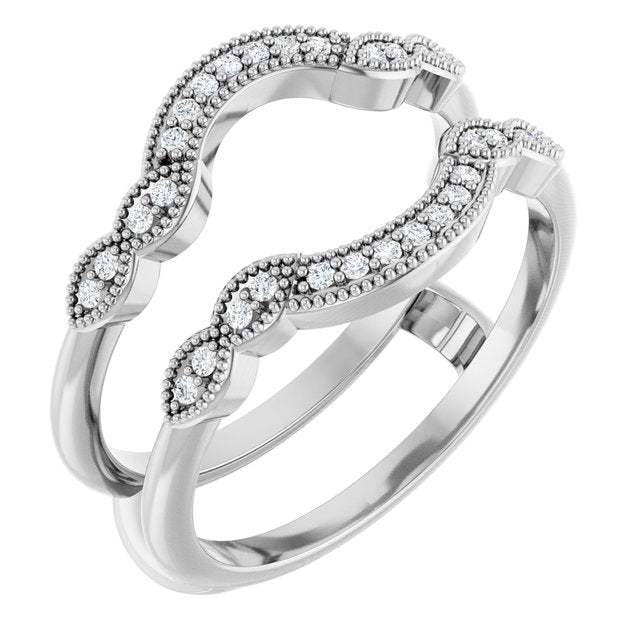 Platinum 1/8 CTW Lab Grown Diamond Ring Guard
