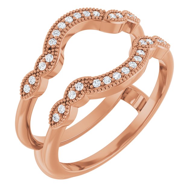 14K Rose 1/8 CTW Lab Grown Diamond Ring Guard