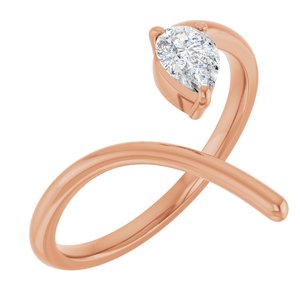14K Rose 1/3 CT Lab-Grown Diamond Negative Space Ring