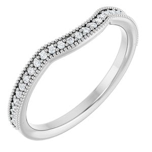 14K White 1/6 CTW Lab-Grown Diamond  Contour Band