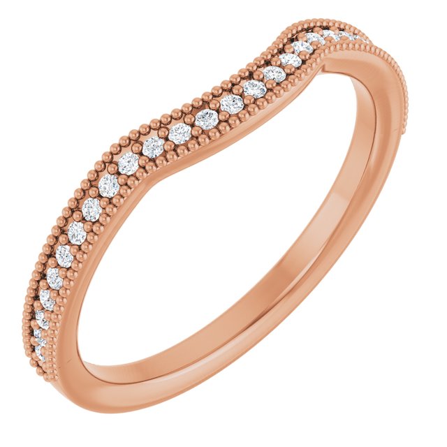 14K Rose 1/6 CTW Lab-Grown Diamond  Contour Band