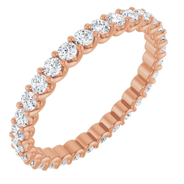 14K Rose 7/8 CTW Lab-Grown Diamond  Eternity Band Size 5.5