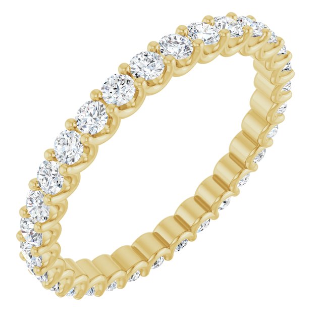 14K Yellow 3/4 CTW Lab-Grown Diamond  Eternity Band Size 5