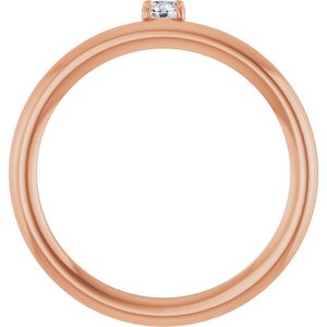 14K Rose 1/10 CT Lab-Grown Diamond Stackable Ring