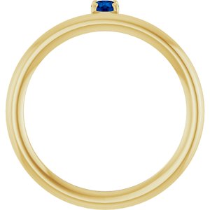 14K Yellow Lab-Grown Blue Sapphire Stackable Ring
