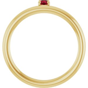 14K Yellow Lab-Grown Ruby Stackable Ring