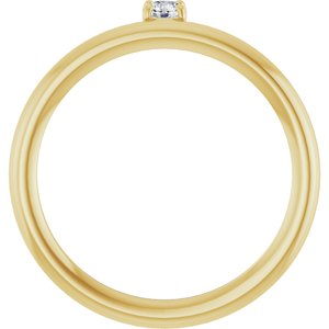 14K Yellow 1/10 CT Lab-Grown Diamond Stackable Ring
