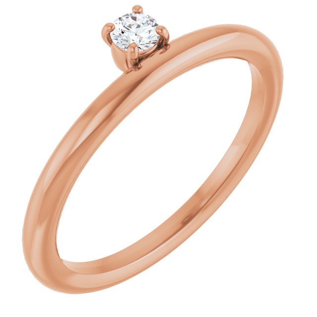 14K Rose 1/10 CT Lab-Grown Diamond Stackable Ring