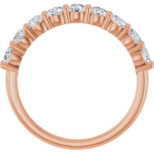 14K Rose 9/10 CTW Lab-Grown Diamond Anniversary Band