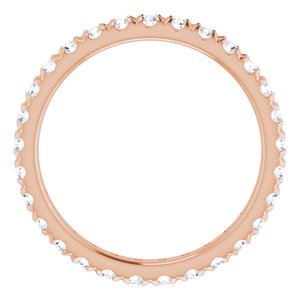 14K Rose 7/8 CTW Lab-Grown Diamond  French-Set Eternity Band