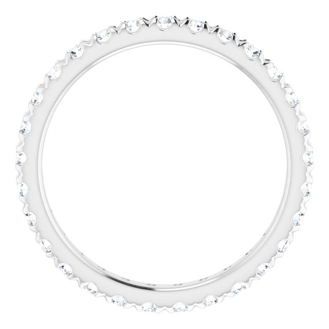 14K White 7/8 CTW Lab-Grown Diamond  French-Set Eternity Band
