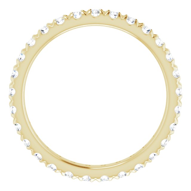 14K Yellow 3/4 CTW Lab-Grown Diamond  French-Set Eternity Band